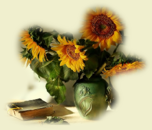 GraphicsByLiz_SunflowersAndABook_May2008