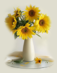 GraphicsByLiz_SunflowersInWhiteVase_July2008
