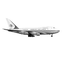 GraphicsByLiz_Korean_Air_Boeing_747SP_at_Basle_-_January_1985_June2008